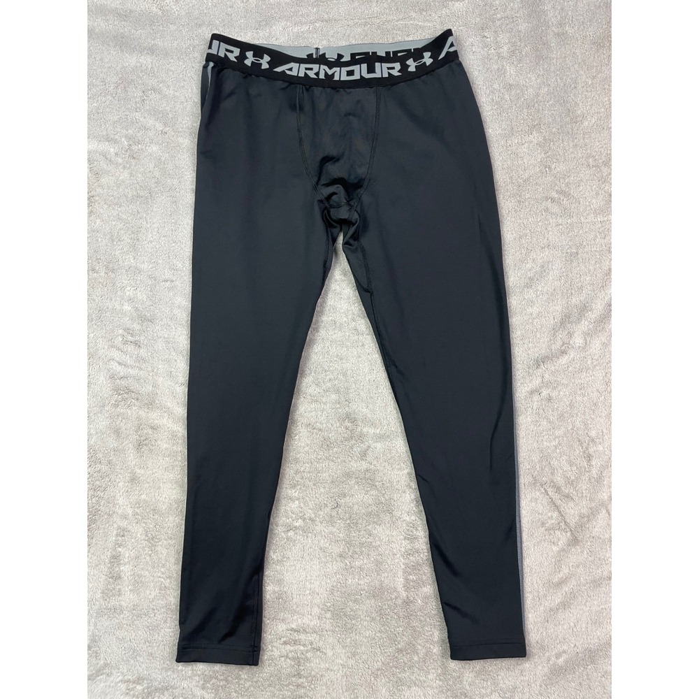 Under Armour ColdGear Men's 2XL Compression Leggings Black Gray Pants Athletic